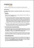 12th Annual General Meeting of Mapletree Industrial Trust to be held on 19 July 2022